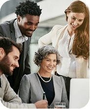 Group of business executives smiling